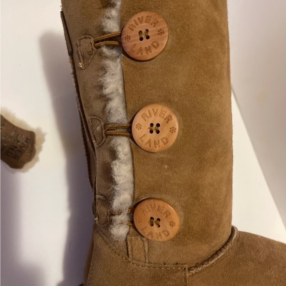 RIVERLAND Suede & Wool Sherpa Boots NWT - Picture 2 of 10